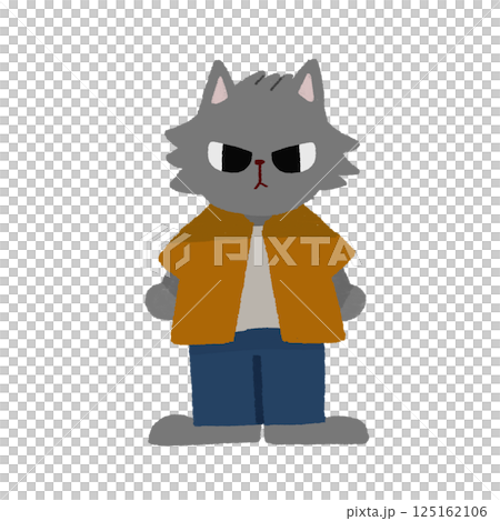 ハロウィンの狼男のゆるいかわいい手描きイラスト 125162106