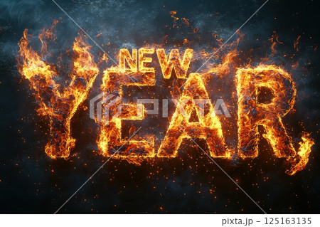 Experience a spectacular Fire Works Celebration for the unforgettable New Year Festivities 125163135