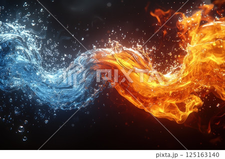 Experience a dynamic clash of fire and water elements portrayed in stunning visuals and artistry Experience a dynamic clash of fire and water elements portrayed in stunning visuals and artistry 125163140