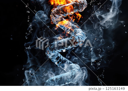 Dynamic Spiral of Water and Fire A Stunning and Abstract Visualization of Natures Elements Dynamic Spiral of Water and Fire A Stunning and Abstract Visualization of Natures Elements 125163149
