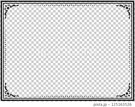 Antique design frame/star/black/illustration/material 125163526