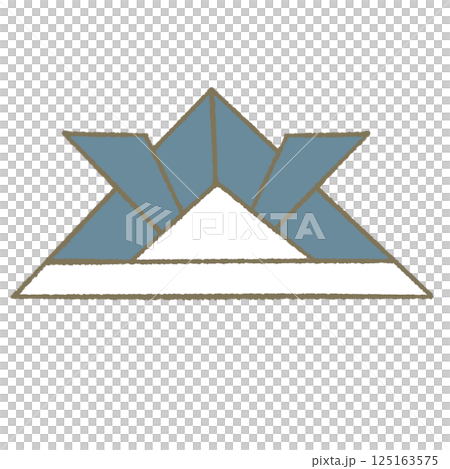 折り紙で作った兜　青 125163575