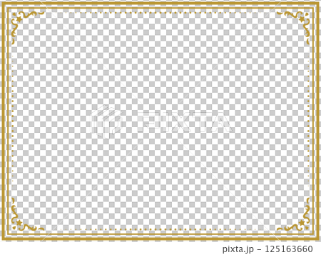 Antique design frame/star/gold/illustration/material 125163660