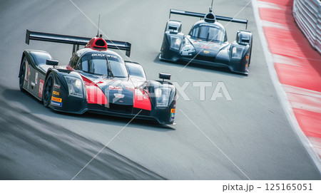 Exciting supercar racing on a dynamic circuit Exciting supercar racing on a dynamic circuit 125165051