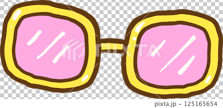 Summer Thing Cartoon Retro Sunglasses Illustration 125165654