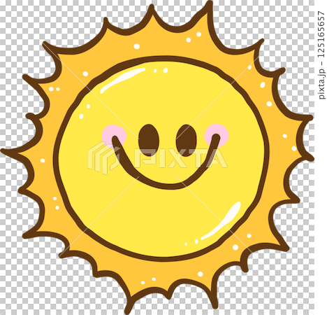 Cute Smiling Sun Hand Drawn Illustration Cute Smiling Sun Hand Drawn Illustration 125165657