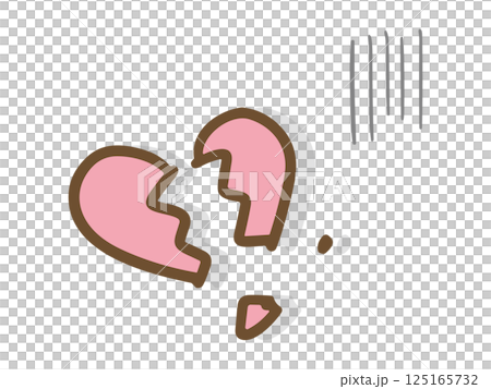 Illustration of a broken jagged heart Illustration of a broken jagged heart 125165732