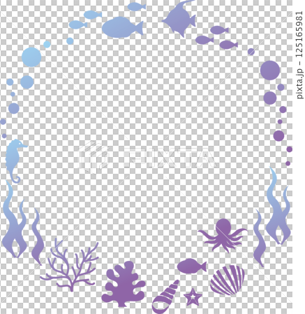 フレーム 夏 海 シルエット 魚 海藻 デザイン テンプレート 壁紙 背景 イラスト  素材 フレーム 夏 海 シルエット 魚 海藻 デザイン テンプレート 壁紙 背景 イラスト  素材 125165981