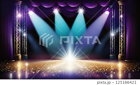 ステージ・舞台・スポットライトの背景素材 125166421