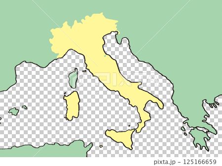 手描きのイタリア地図 文字なし 手描きのイタリア地図 文字なし 125166659