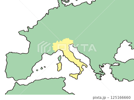 手描きのイタリア地図 文字なし 手描きのイタリア地図 文字なし 125166660
