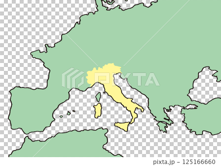 手描きのイタリア地図 文字なし 手描きのイタリア地図 文字なし 125166660