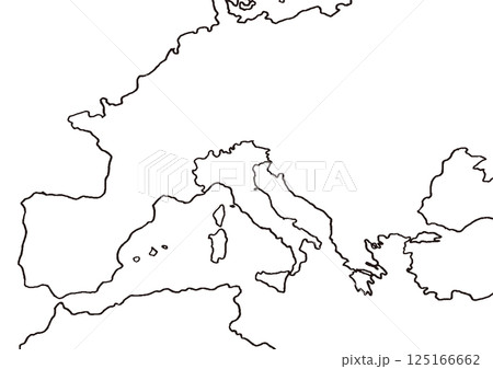 手描きのイタリア地図　文字なし 125166662