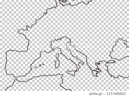 手描きのイタリア地図　文字なし 125166662