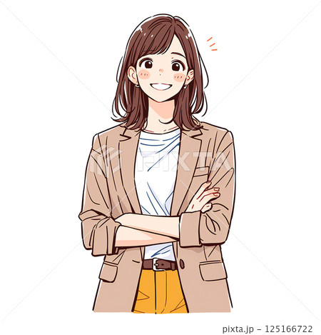 腕を組む女性ビジネスパーソン 125166722