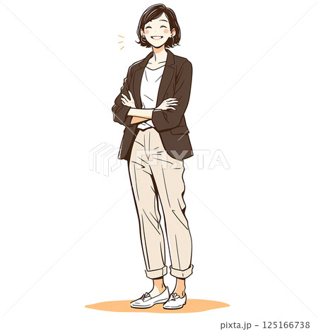 腕を組む女性ビジネスパーソン 腕を組む女性ビジネスパーソン 125166738