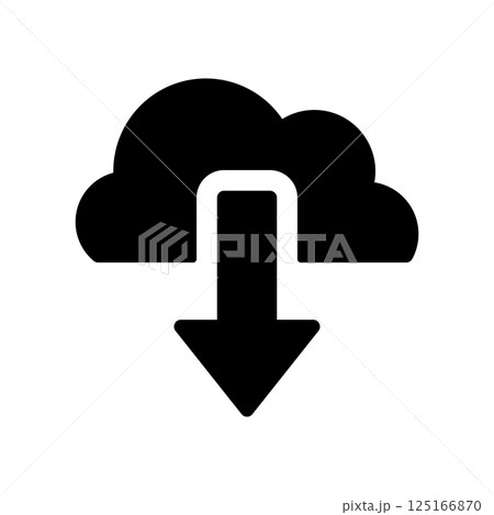 クラウドからダウンロードするイメージのアイコン クラウドからダウンロードするイメージのアイコン 125166870