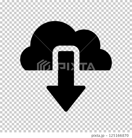 クラウドからダウンロードするイメージのアイコン クラウドからダウンロードするイメージのアイコン 125166870