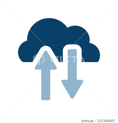 クラウドと矢印のアイコンイラスト 125166887