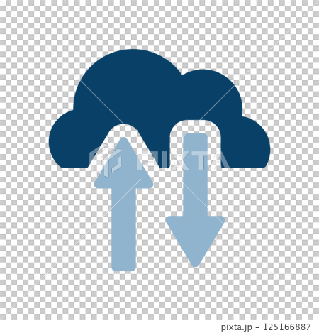 クラウドと矢印のアイコンイラスト 125166887