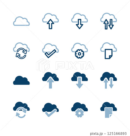 クラウドのアイコンイラストセット 125166893