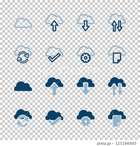 クラウドのアイコンイラストセット 125166893