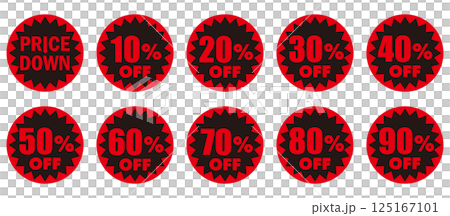 Red and black discount sticker set 125167101