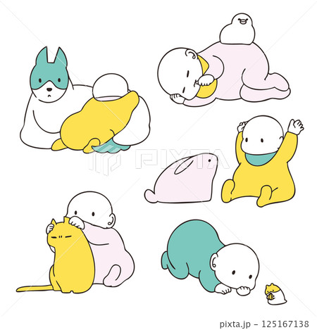赤ちゃんと動物 赤ちゃんと動物 125167138
