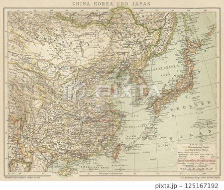 20世紀初期　世界地図　中国　韓国　日本 125167192