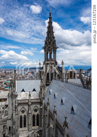 View of Basilica of the National Vow (Basilica del Voto Nacional) and Quito city View of Basilica of the National Vow (Basilica del Voto Nacional) and Quito city 125167206