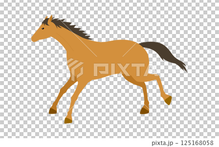 奔跑的馬的簡單向量插圖 125168058