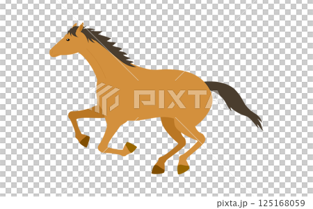 Simple vector illustration of a running horse 125168059