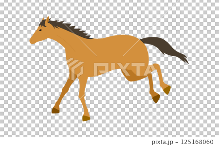 Simple vector illustration of a running horse 125168060