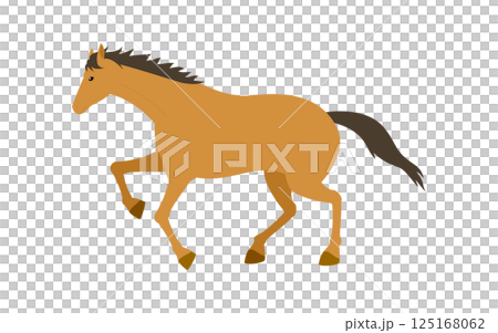 Simple vector illustration of a running horse 125168062