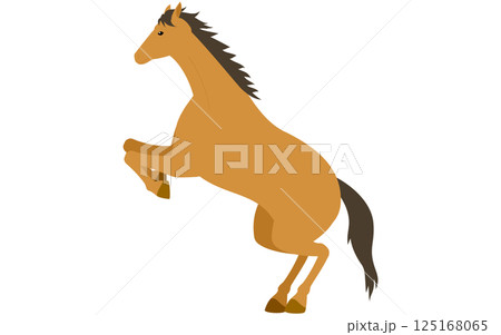 跳ぼうと立ち上がる馬のシンプルなベクターイラスト 跳ぼうと立ち上がる馬のシンプルなベクターイラスト 125168065