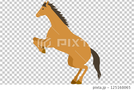 跳ぼうと立ち上がる馬のシンプルなベクターイラスト 跳ぼうと立ち上がる馬のシンプルなベクターイラスト 125168065