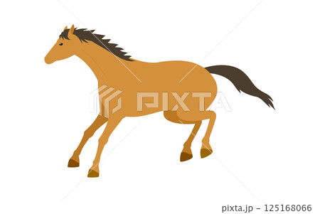 走る馬のシンプルなベクターイラスト 125168066