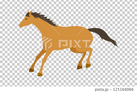 走る馬のシンプルなベクターイラスト 125168066