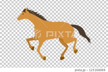 奔跑的馬的簡單向量插圖 奔跑的馬的簡單向量插圖 125168069