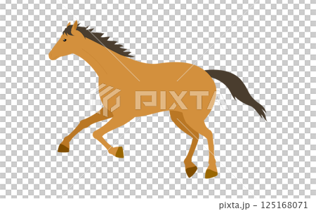 Simple vector illustration of a running horse Simple vector illustration of a running horse 125168071