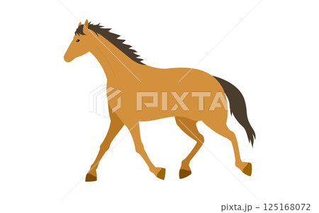 歩く馬のシンプルなベクターイラスト 歩く馬のシンプルなベクターイラスト 125168072
