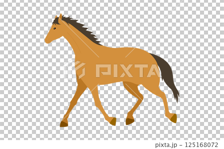 歩く馬のシンプルなベクターイラスト 歩く馬のシンプルなベクターイラスト 125168072