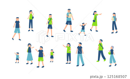 休日を過ごす人々のイラスト 125168507