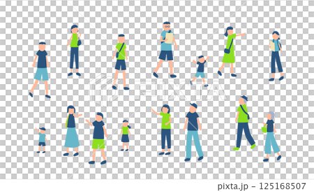 休日を過ごす人々のイラスト 125168507