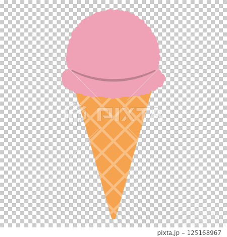 ストロベリーアイスクリームのイラスト 125168967
