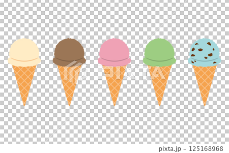 アイスクリームのイラストのセット 125168968