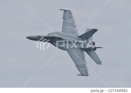 岩国基地航空ショーでデモフライトを行うアメリカ海軍のF/A-18F　スーパーホーネット 125168982