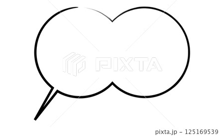 丸が繋がったシンプルな吹き出し（吹き出し内:白背景、吹き出し外:透明背景） 125169539