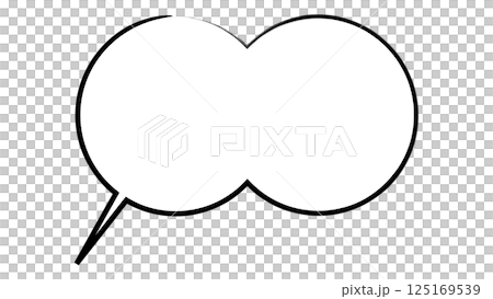 丸が繋がったシンプルな吹き出し（吹き出し内:白背景、吹き出し外:透明背景） 125169539