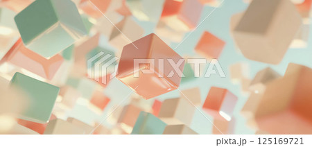 Colorful cubes of different sizes are scattered...のイラスト素材 [125169721 ...